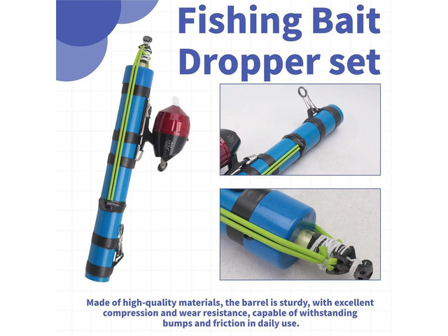 Professional Fishing Bait Dropper. Outdoor Bait - Throwing Tool. Rubber - Band Catapult. Works with Fishing Reels.