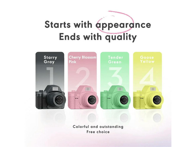 2K Digital Mini Thumb Camera Retro Micro Single Camera Student Campus Camera Keychain Pendant Video Recorder Black