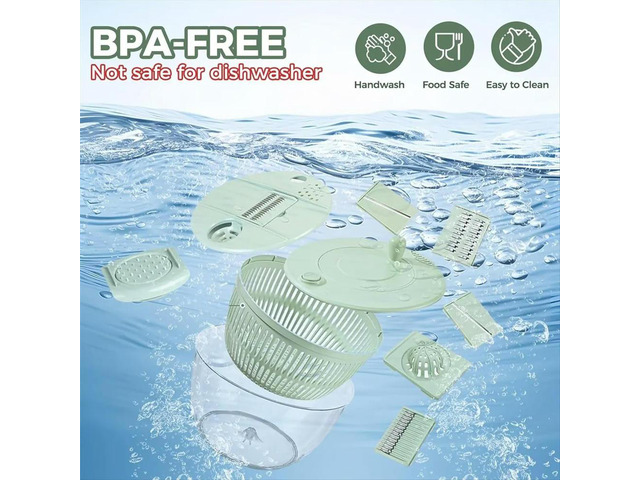 Salad Spinner Large, Vegetables Fruits Wash Bowl,Lettuce Spinner Pasta and Fries Dryer with 5 Blades,Kitchen Colander
