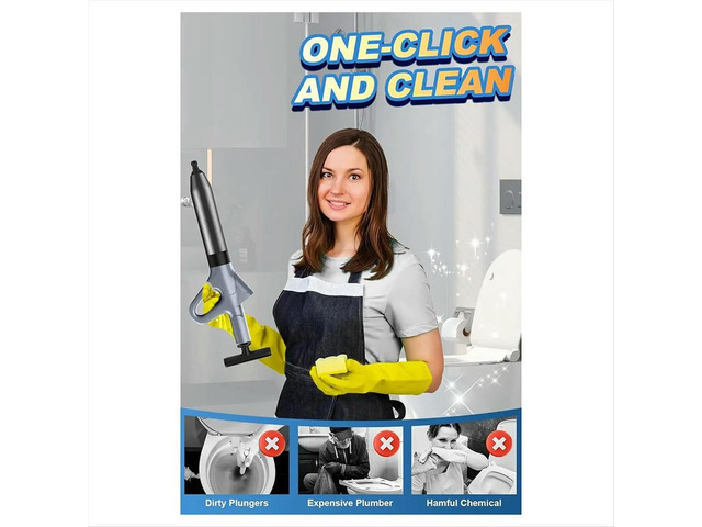 Toilet Plunger, Toilet Plunger, Air Drain with Real-Time, Heavy Duty Plunger for Bathroom and Plumbing Clogs