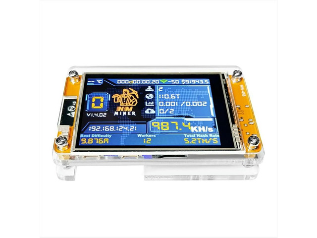 NMMiner NerdMiner Upgraded Harshrate 987KH/S 2.8 Inch Display Bitcoin Crypto Solo Lottery Miner NerdMiner