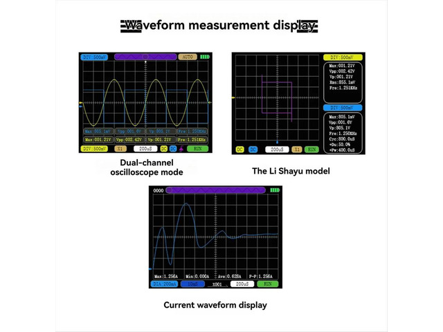 50M SCO2 Dual-Channel Digital Oscilloscope 10Mhz Sampling Rate 2.5 KSA/S Analog Bandwidth PWM Electronic Repair Tool
