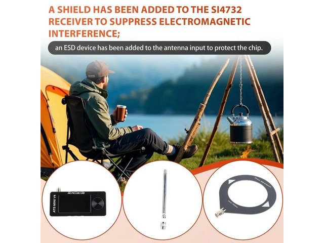 V4 ATS MINI SI4732 Radio ALL Band DSP Radio FM AM SSB LSB USB Receiver, Built-in Hi-Z Headphone Amplifier Circuit