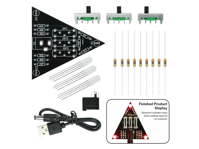 DC 5V RGB Dimmable LED DIY Soldering Practice Kit Soldering Practice Electronic Experiment Kit DIY Hobbyist DC 5.5*2.1mm