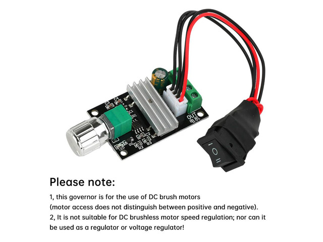DC 6V 12V 24V 28VDC 3A 80W PWM Motor Speed Controller Regulator Adjustable Speed Control Electronic Potentiometer On/Off Switch