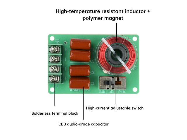 1 Way 100W Hifi Treble Tweeter Frequency Divider Home Car Stereo DIY Audio Crossover Filter Electronic Kit