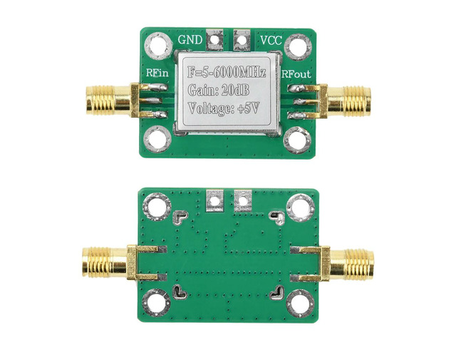 DC 5V 5MHz-6GHz RF Module Ultra-Wideband Medium Power Amplifier Gain 20dB VFH UHF SHF 5-6000Mhz