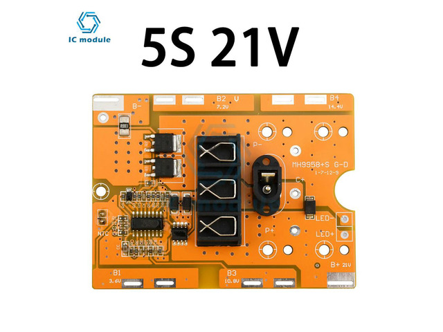 BMS 5S 20A 21V Li-ion Charge Board NTC Temperature Protection For Electric Tools