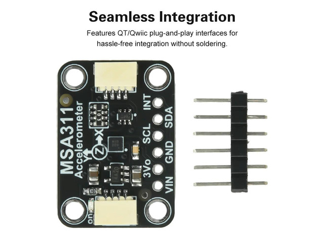 DC 3-5V MSA311 Triaxial Accelerometer Module Compatible With STEMMA QT/Qwiic Electronic Kit