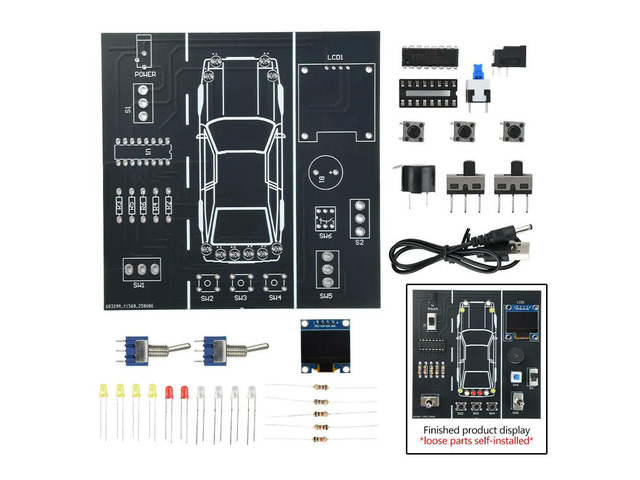 DIY Car Driving Simulation Soldering Practice Kit STEM Electronic Project Car Driver Simulator Solder Project Electronic Kit