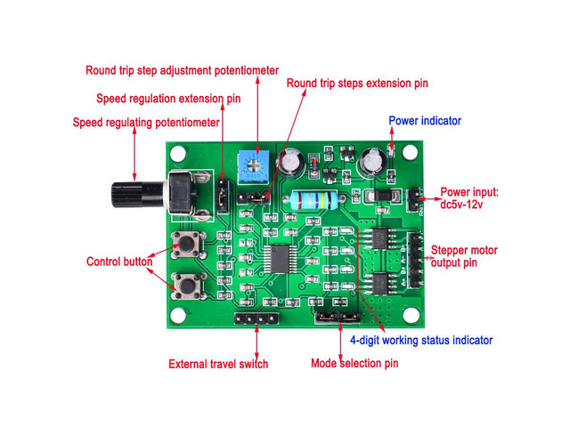 DC5V-12V Micro Stepper Motor Drive Board Motor Drive Control Board 2-phase 4-wire 4-phase 5-wire Deceleration Stepper Motor DIY
