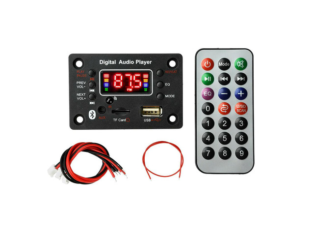 Dual-Channel MP3 Bluetooth Decoder Board 2*25W Audio Amplifier with USB TF AUX FM Remote Control BT 5.0 Multifunctional DC 6-18V