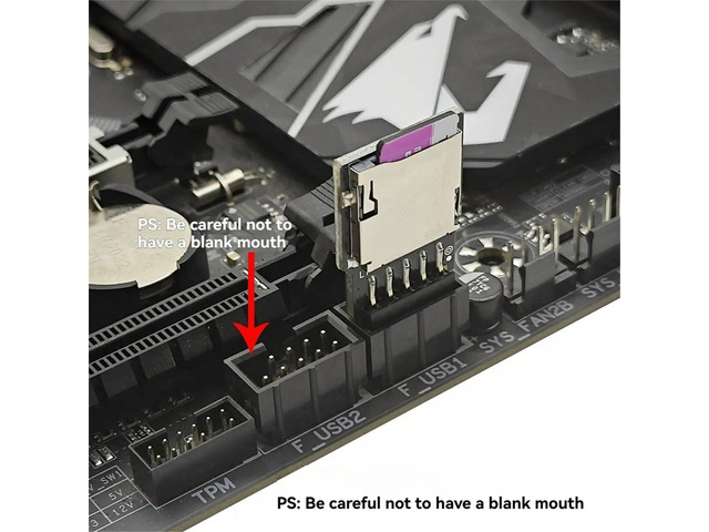 Motherboard USB2.0 9Pin to TF Card Reader 9-Pin USB 2.0 Extender Card Internal Motherboard 9pin to TF Slot Adapter