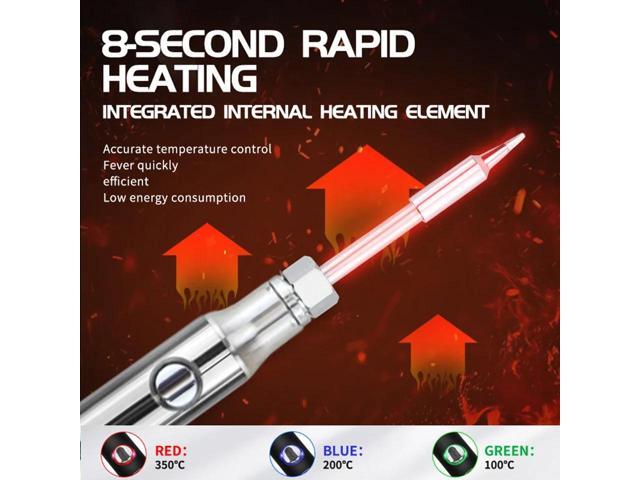 Soldering Iron Pen 510 Thread With Soldering Iron Tip 3-Level Voltage 1100Mah USB Rechargeable Soldering Iron Kit Green