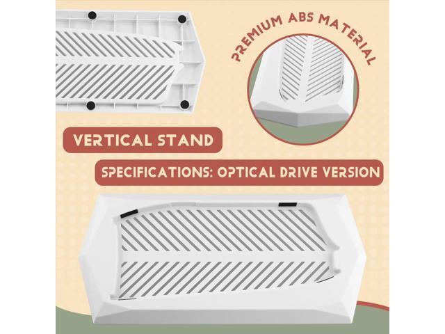 Vertical Stand for Slim Optical Drive Version Console with Built-in Cooling Vents and Non-Slip Feet White