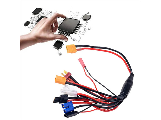Eight in One RC Lipo Charger Splitter Cable Adapter Connector Plug to JST T Plug EC3 Futabas Tamiyas