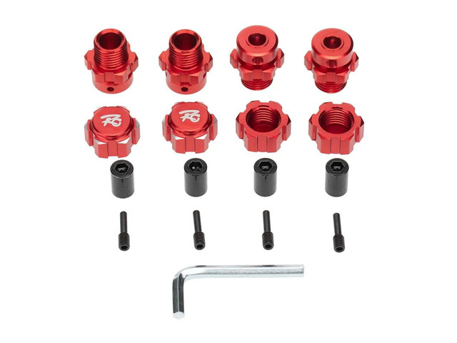 8Pcs 17Mm Hex Nuts Adapter Splined Wheel Hubs Extension Combiner For 1/10 Traxxas E-REVO SUMMIT RC Car Parts,Red