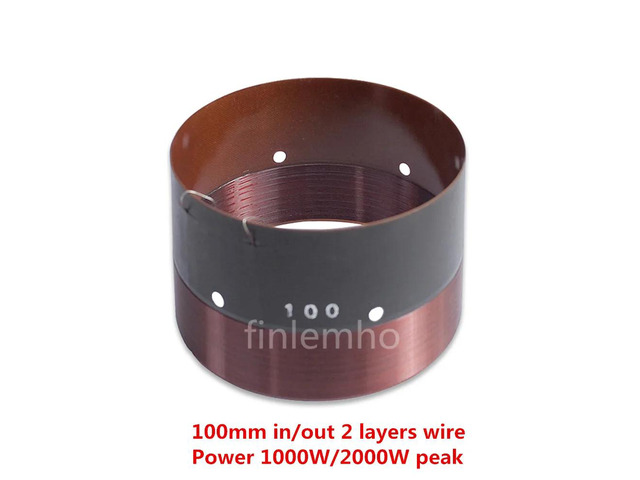 100mm Speaker Subwoofer Voice Coil 2000W Peak 18' 15'Bass Repair Part 2 Layers Wire In Out With Copper Wire Glassfiber Former