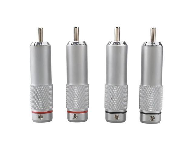 OR08 Rhodium Plated RCA Male Connector 4PCS Audiocrast Solder For High-End Analogue Cable Phono Plug Audio Accessories