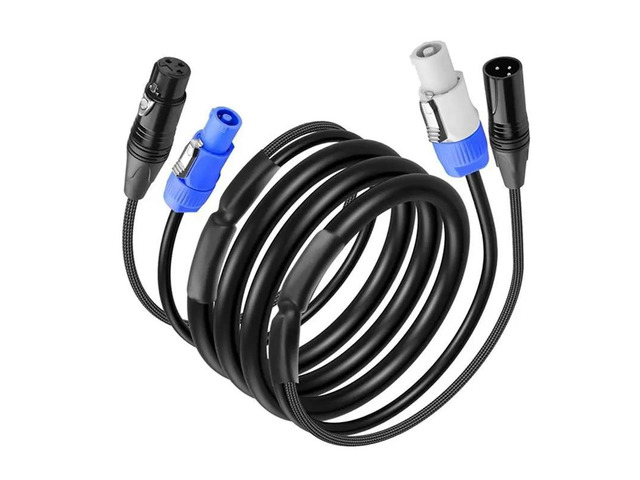 DMX512 Cable AC Power DMX512 3Pin XLR Signal Combo Cables For Stage Lighting, Concerts, Events