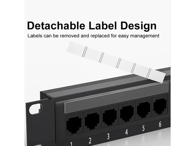 24 Ports CAT6 UTP RJ45 Patch Panel 19 Inch 1U Cable Frame Faceplate Rack Mount 50U Gold Plated, Rear