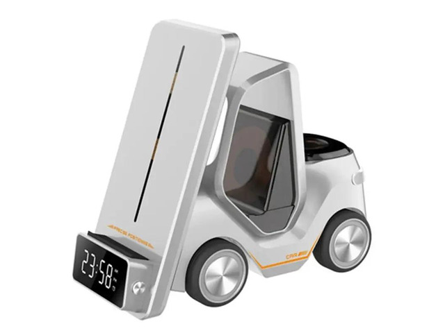 T20 5 In 1 Charging Stand, 15W Fast Charging Station With Alarm, Ambient Light, Phone Smartwatch,Earbuds Desk Whit