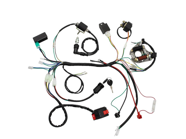 Complete Stator Wiring Harness CDI Ignition Coil Solenoid Set for ATV Electric Quad Bike 50Cc - 125Cc