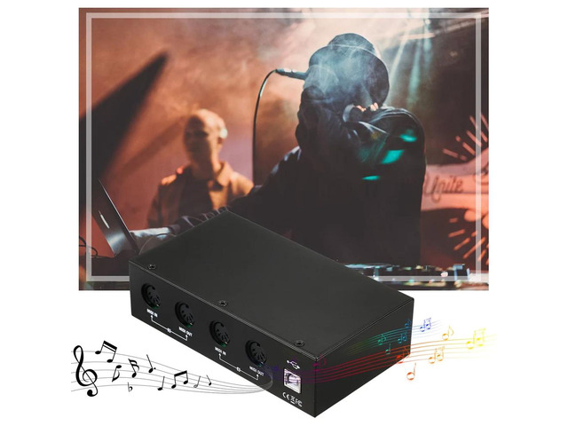 UM4x4 USB MIDI Interface 4 in /4 Out 64 MIDI Channels 4i/4o + Merge 2i4o MIDI Box