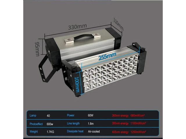 UV Curing Lamp 600W - Efficient for Shadowless Adhesive UV Green Oil Ink Drying Fluorescence Detection & Glass Repair