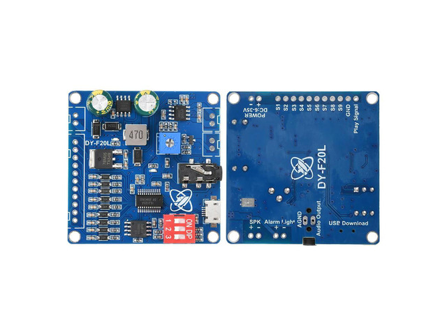 DC 6-35V 9-Channel Voice Playback Module DY-F20L Low Level Trigger Audio Module with 20W Amplifier for Industrial Sites