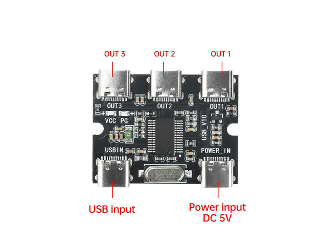 USB Expansion Board HUB USB HUD Expansion Module 1 In 3 Out With Power Interface Electronic Kit