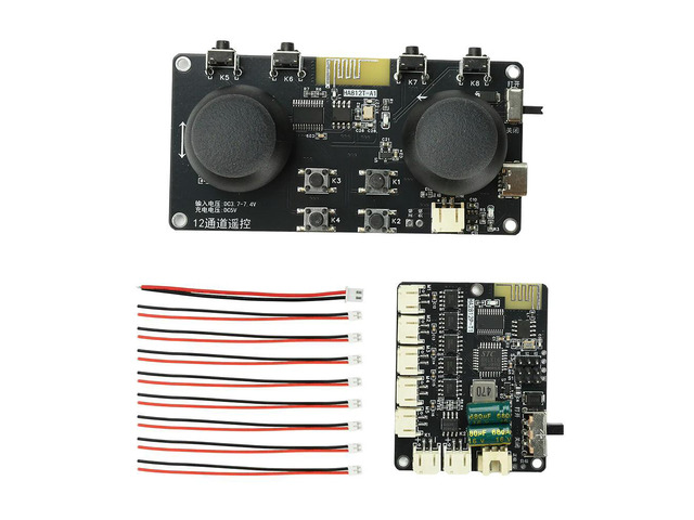 2.4GHz 12 Channel Full Scale Speed Remote Control DIY Kit With Type C Charging For Motor Control