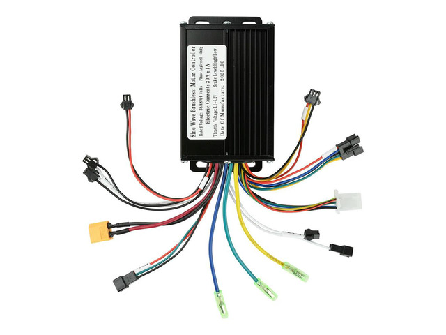 36V 48V 20A Sine Wave Brushless Motor Controller - 350W-500W for E-Bike, Compatible with SM Connectors