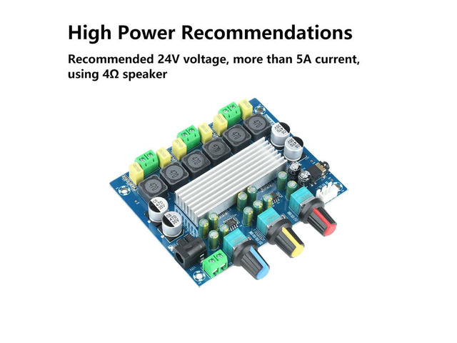 DC 8-24V Channel Digital Power Amplifier Board 12V-24V Wide Voltage TPA3116D2 2*50W 100W Electronic Kit