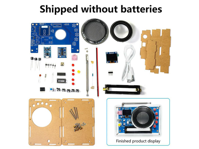 OLED Display Radio Assembly Kit Rechargeable FM Circuit Board Production Welding Electronic DIY Parts