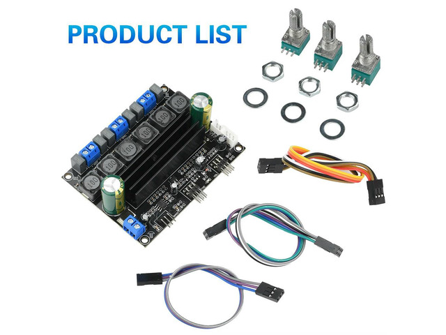DC 10-25V TPA3116D2 Audiophile HIFI Digital Audio Amplifier Board 50W*2+100W High Power 2.1 Channel Subwoofer Amplifier Board