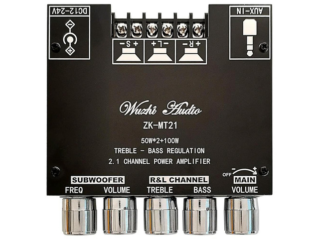 2.1 Channel Bluetooth Power Amplifier Module 100W Subwoofer + 50Wx2 High Fidelity Digital Audio Amp Board for Home Theater