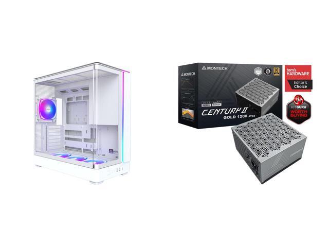 Computer Case PSU Combo - Montech KING 45 PRO (W) Bundle with Montech Century II 1200