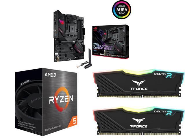 Motherboard CPU Memory Combo - ASUS ROG STRIX B550-F GAMING WIFI II Bundle with AMD Ryzen 5 5500 and Team Group TF3D416G3200HC16FDC01