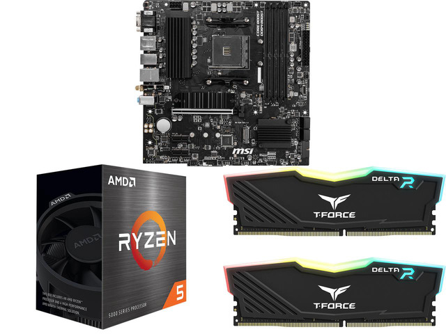 Motherboard CPU Memory Combo - MSI B550M PRO-VDH WIFI Bundle with AMD Ryzen 5 5500 and Team Group TF3D416G3200HC16FDC01