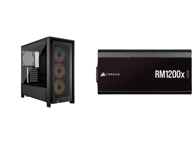 CORSAIR FRAME 4000D RS ARGB Mid-Tower PC Case, Black - Customizable Design - InfiniRailâ„¢ Fan Mounting - Fits 360mm Radiators - ASUS BTF, MSI.