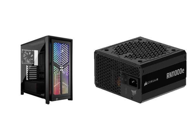 CORSAIR 4000X RS Mid-Tower PC Case, Black - Illuminated front panel RGB - 4x RS120 fans included - Supports dual 360mm radiators - ASUS BTF, MSI.