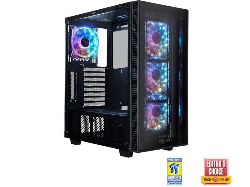 Rosewill ATX Mid Tower Gaming Computer PC Case Tempered Glass CULLINAN V500 RGB