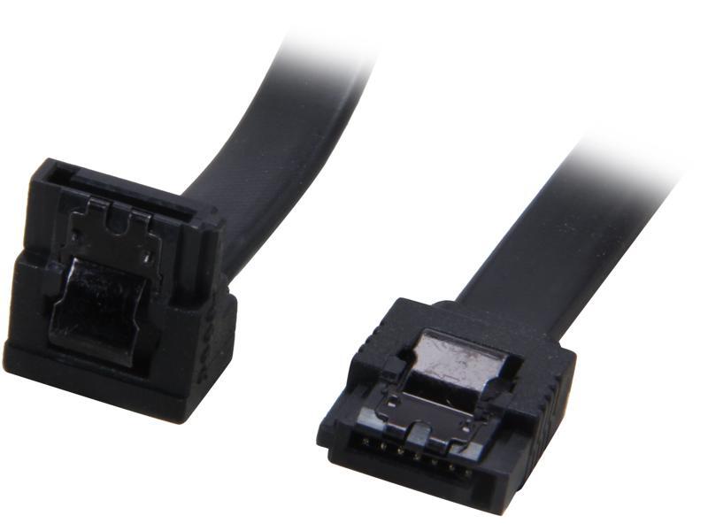 Coboc 18" 90 Degree to 180 Degree SATA III 6Gb/s Data Cable w/ Latch, Black