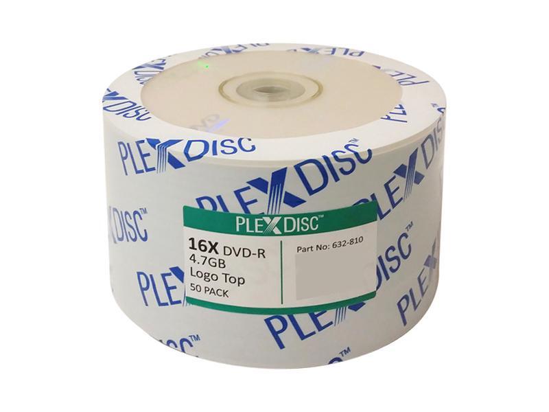 PlexDisc 4.7GB 16X DVD-R 50-Pack Spindle Logo Top Disc