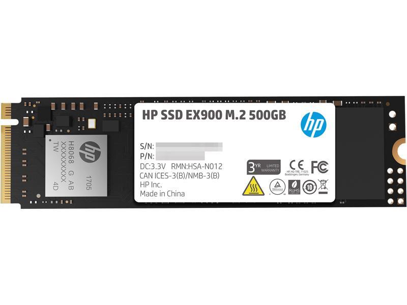 HP EX900 M.2 500GB PCIe 3.0 x4 NVMe 3D TLC NAND Internal Solid State Drive