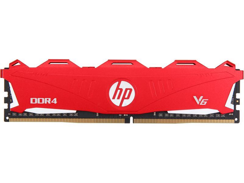 HP V6 8GB DDR4 2666 (PC4 21300) Desktop Memory, 7EH61AA#ABC, Red