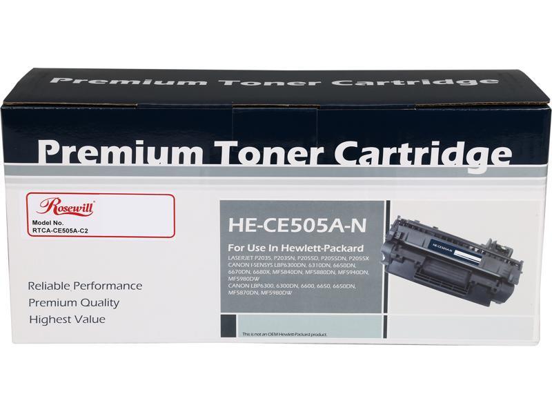 Rosewill Economy Compatible Black Toner Cartridge for HP CE505A, 05A