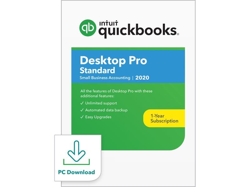 Intuit QuickBooks Desktop Pro Standard 2020, 1 Year Subscription, Download