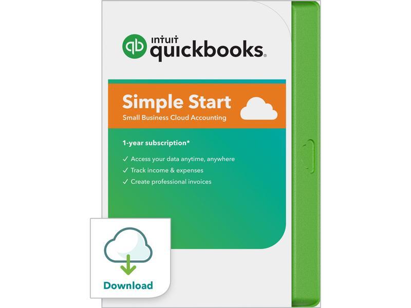 Intuit QuickBooks Online Simple Start 2020, 1 Year Subscription - Online Access
